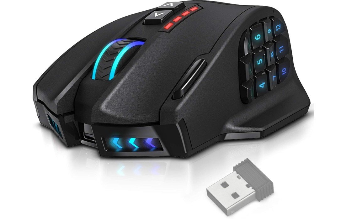 UtechSmart Venus Pro RGB Wireless MMO Gaming Mouse
