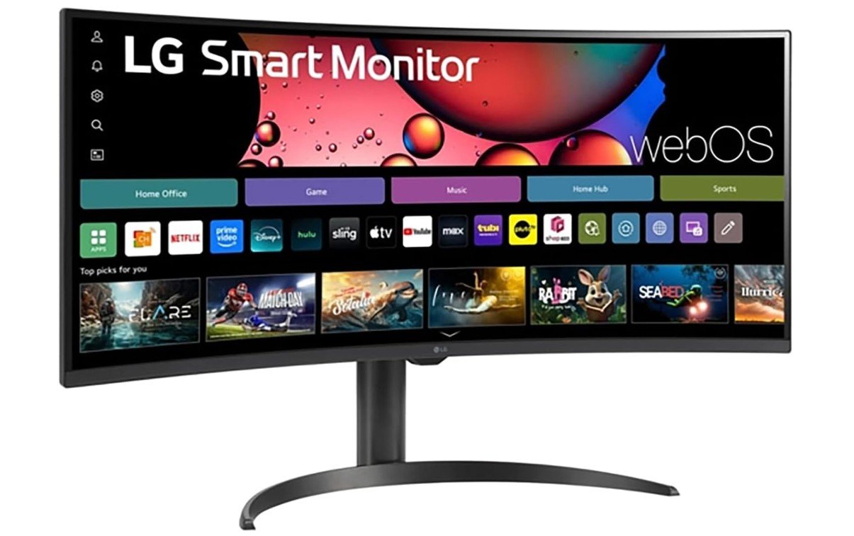 LG 34 inch Curved UltraWide WQHD(3440x1440) Smart Monitor